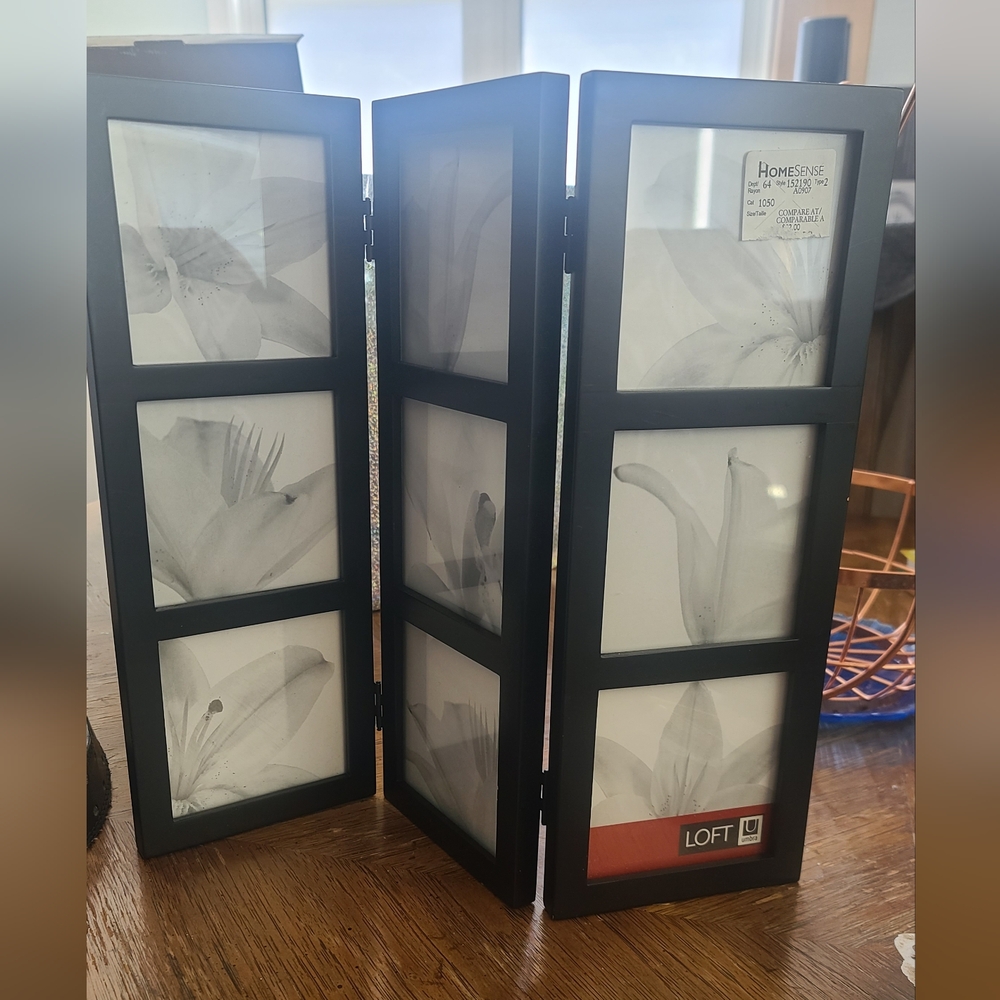 LOFT Black Tri-Fold Photo Frame